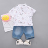 Summer cartoon shirt, set, with little bears, children's clothing