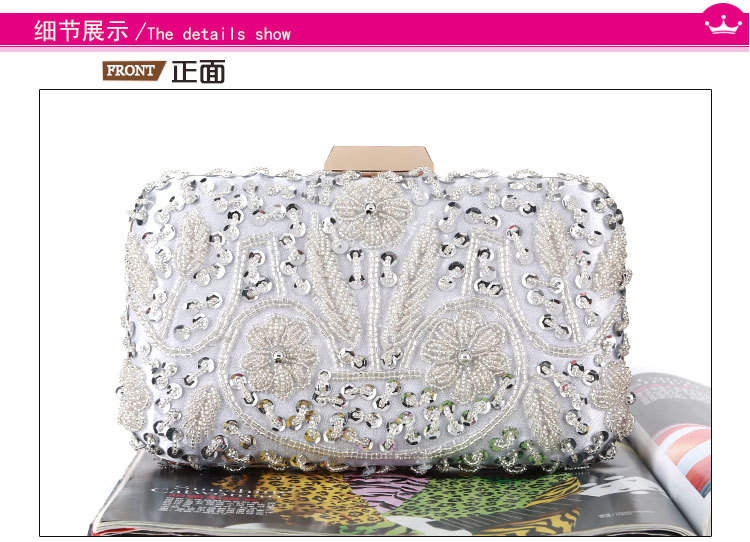 New Sequin Dinner Bag Handmade Bead Embroidery Banquet Clutch Bag Evening Bag Clutch display picture 2