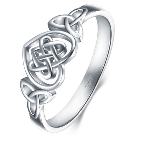 Zhen Rong ebay Hot Selling Classic European and American Love Shape Ring wish 925 Plated Silver Celtic Knot Engagement Ring