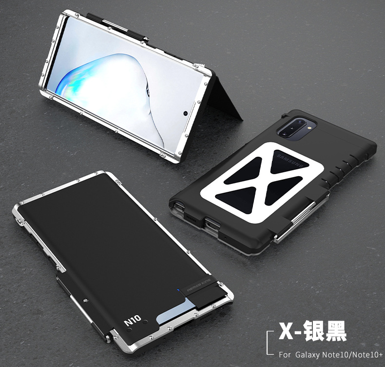 Armor King Iron Man Luxury Shockproof Stainless Steel 360° Rotating Metal Flip Case Cover for Samsung Galaxy Note 10 Plus & Samsung Galaxy Note 10