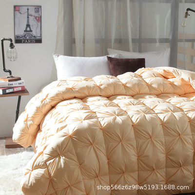 全棉羽絨被95白鴨絨加厚保暖單雙人學生禮品酒店冬被被芯廠家批發