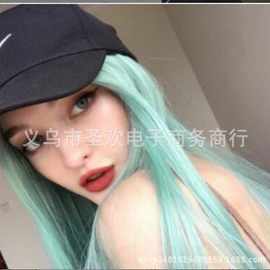 欧美 假发绿色染色流行女士假发头头套亚马逊热卖wigs厂家直销