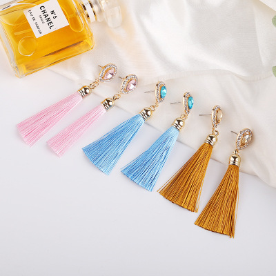 饰界饰品波西米亚民族风流苏耳钉女欧美时尚潮人长款耳坠厂家直销|ms