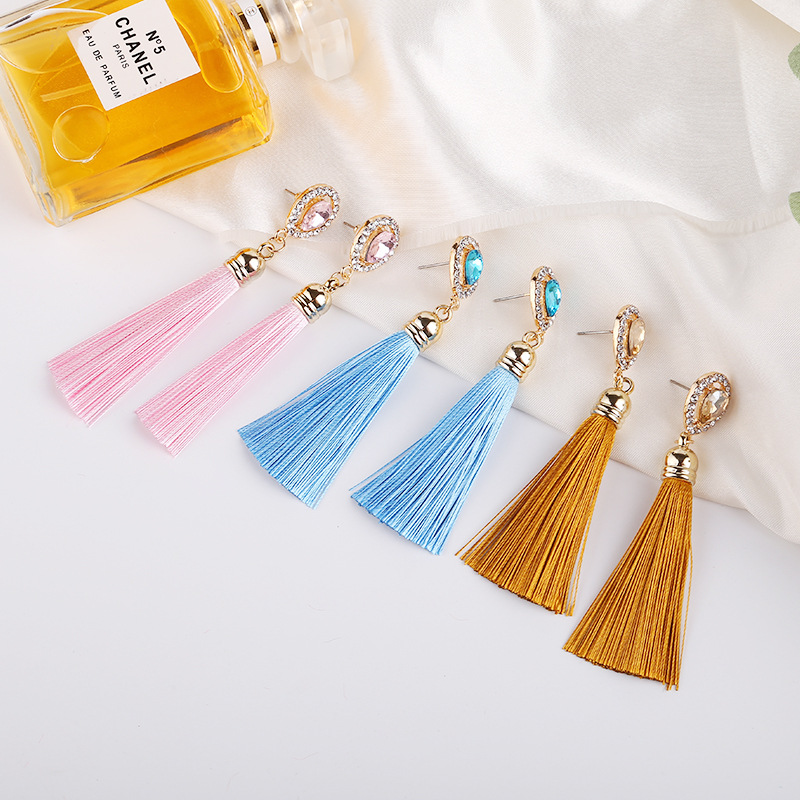 饰界饰品波西米亚民族风流苏耳钉女欧美时尚潮人长款耳坠厂家直销|ms