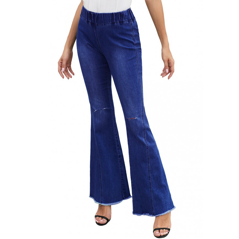 high stretch high waist bell bottom jeans NSYB65149