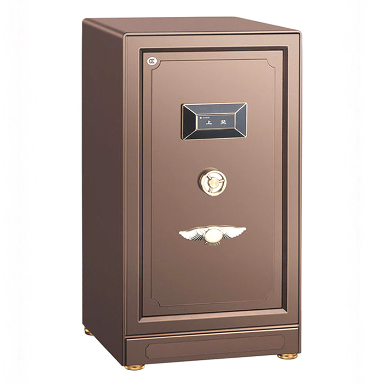 办公小型床头电子密码指纹识别保管箱 家用保险柜防盗柜报警|ms