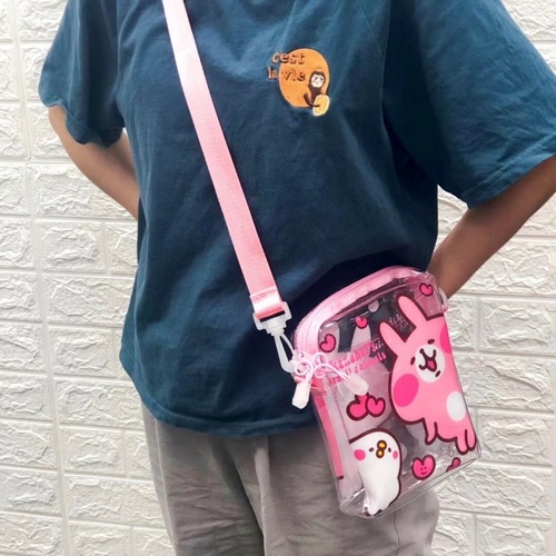 Corner Creature KT Crayon Shin-chan Winnie the Pooh Cartoon Children's Backpack PVC Transparent Waterproof Bag Messenger Bag