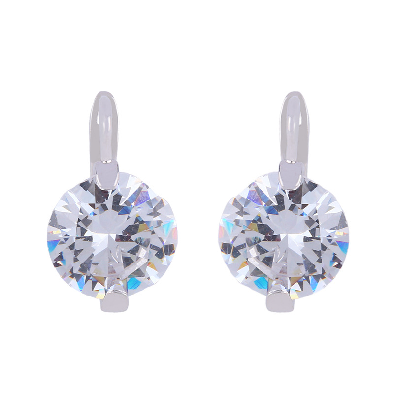 Individual Round Zircon Earrings display picture 11