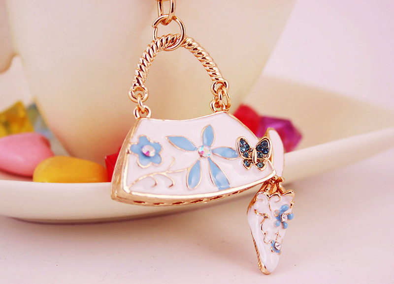 38g Weight Alloy, Metal Material Women'S Gender Pink, Red, Blue, Black Color  Cute Creative Ladies Handbag Shape Car Keychain 7