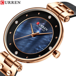 CURREN�����9056Ƥ��ˮʯӢ�� �r�����eŮ�� ���Q�ֱ�watches