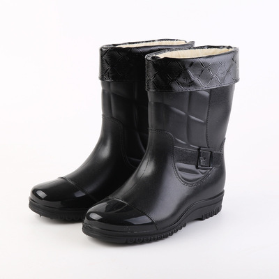 時尚雨鞋男防滑耐磨防水鞋廚房套鞋雨靴韓版加絨中筒成人冬季新款
