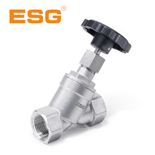 青岛精锐ESG牌Y型手动截止不锈钢角座阀调节阀316工厂直销角式