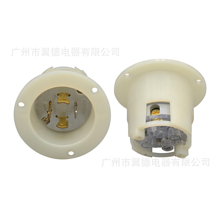 NEMA L14-20P美式暗装插头 发电机音箱舞台灯光音响美式插头圆形