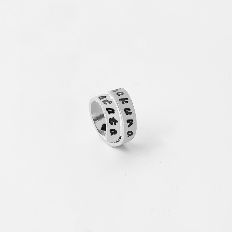 Außenhandel Heiße Stil Ringe In Europa Und Amerika Heiß Verkaufte Kreative Buchstaben Hakuna Matata Liebes Symbol Ring Accessoires Frauen display picture 8