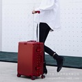 2017新款 细条纹复古铝框拉杆箱24寸行李箱26寸旅行箱男女