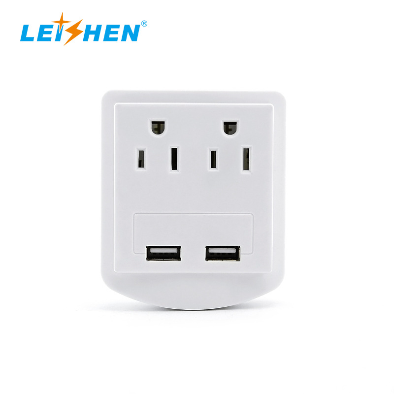 双USB美式转换插座  双位美式插头拓展器