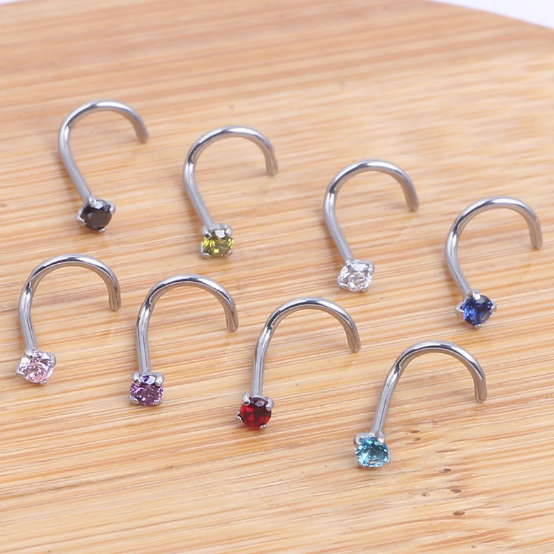 Fashion Rhombus Stainless Steel Metal Nose studs 1 Piece