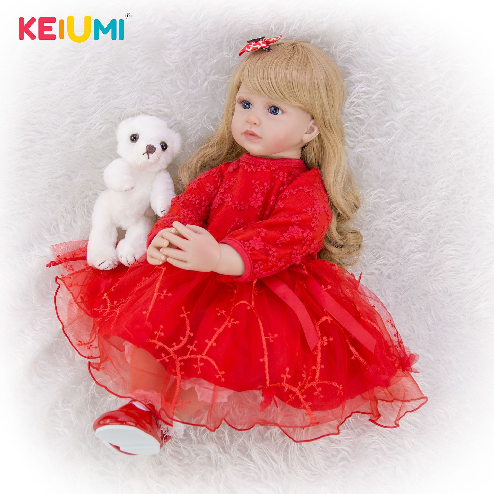 KEIUMI 24 pulgadas renacer muñeca renacer bebé de simulación de cuerpo de tela