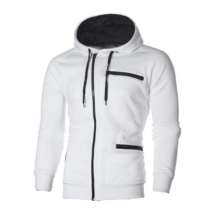 Man's Clothing Zipper Hoodie Fashion Casual Plus Fleece Hoodie Men Simple Loose Coat Tide_voghion.com