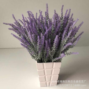 Factory direct selling a large amount of spot simulation Lavender simulation planting hair wheat ears plastic handle fake flower engineering decoration