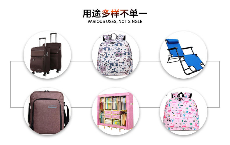 Cavalry diagonal printed composite fabric, waterproof Oxford fabric, double-back student bags, casual bags, mommy bags and other fabrics detail image 16