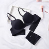 Silk wireless bra, underwear, supporting set, increased thickness