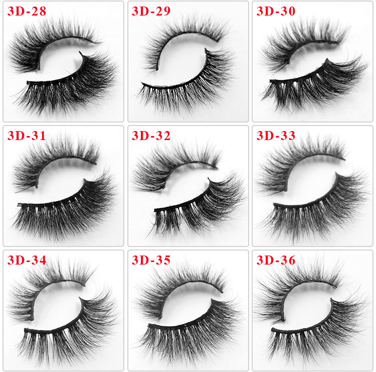 Natural Three Dimensional Multi-layer Mink Hair False Eyelashes One-pair Package Wholesale display picture 3