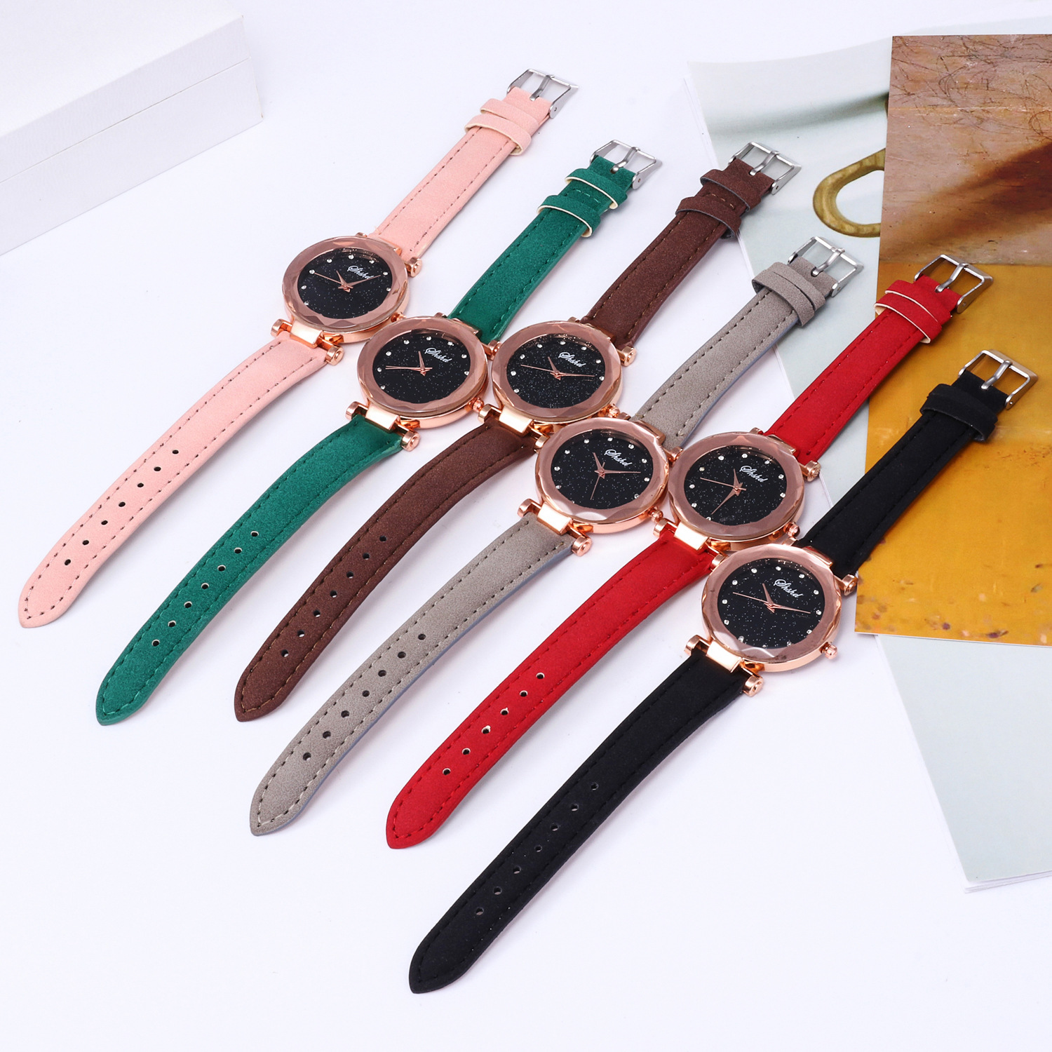 Micro Explosion Red Table Belt Watch Diamond Women Gift Ladies Watches Manufacturers Wholesale