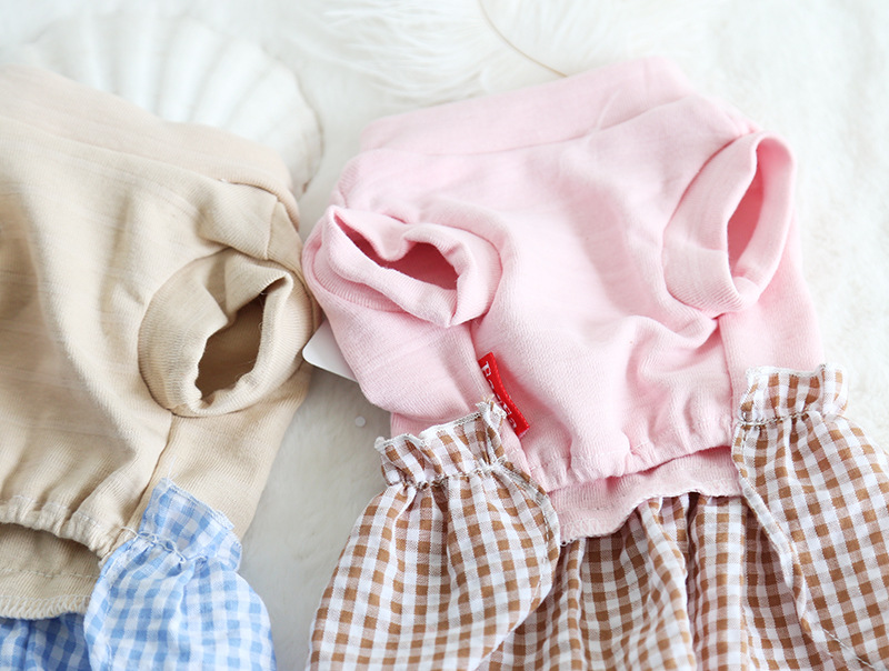 压纹蝴蝶结拼格裙