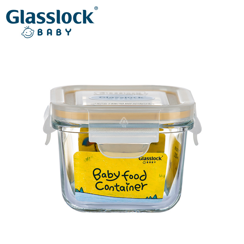 Korean glasslockbaby Freezable Supplementary Food Box Glass Fresh-keeping Box Freezing Box Sealed Glass Box