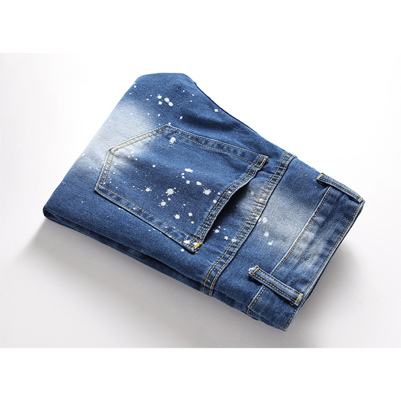 Nouveaux jeans usés pour hommes, jeans droits tendance et décontractés_voghion.com