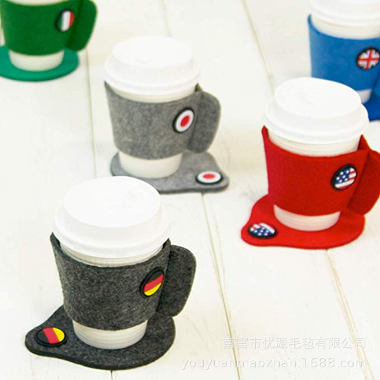 毛毡隔热杯套创意毛毡杯套防烫防滑毛毡 杯套毛毡隔热保温杯套