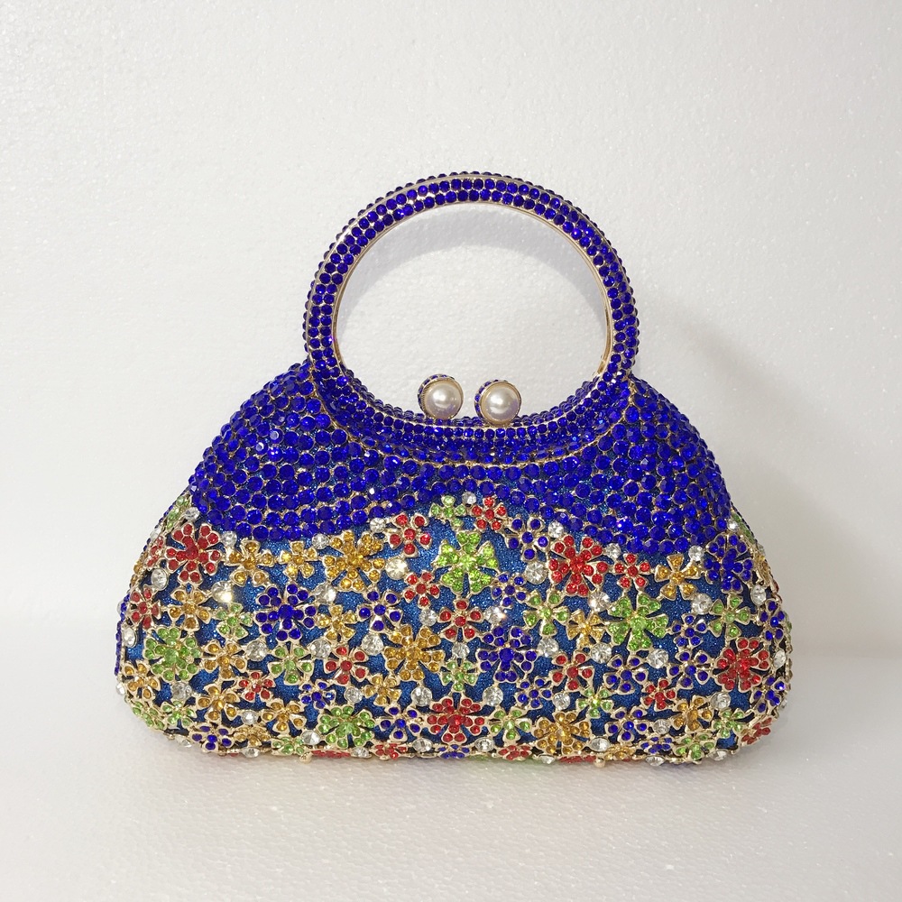 Túi clutch nữ đính kim cương giả dự tiệc cao cấp kích thước 23x12x6 cm — Màu đen chi tiết 22