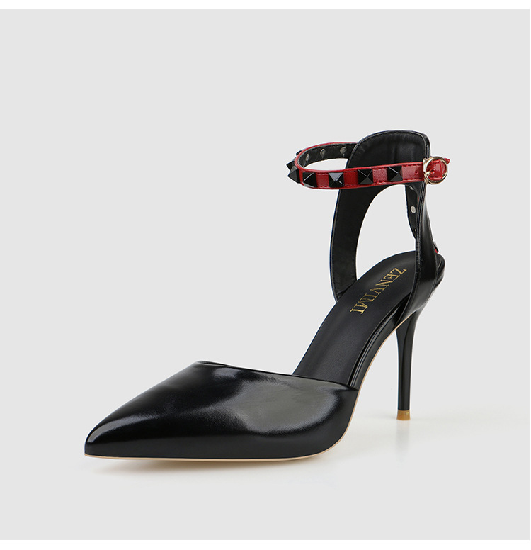 289-9 high heel ladies sandals 2019 summer new pointed sexy rivet fashion simple women's single shoes