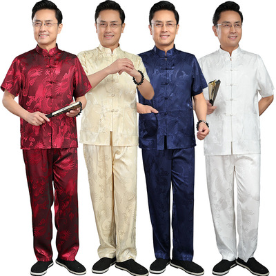 Chinese Tang Dynasty suit for men Chinese men morning exercise clothes