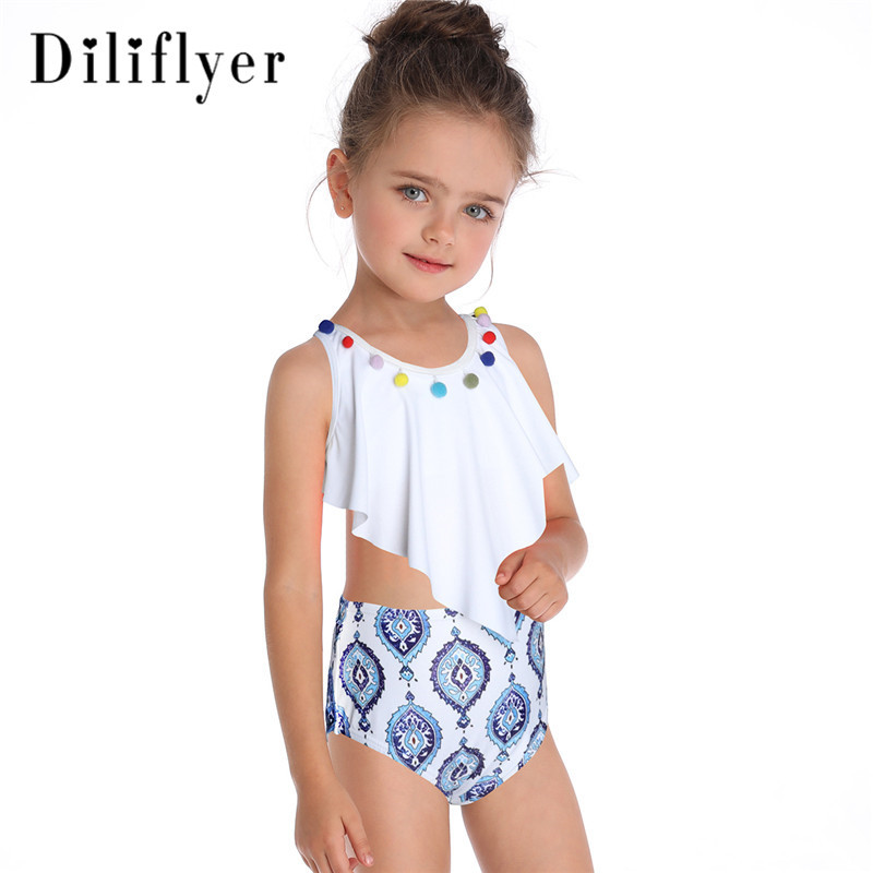 跨境专供嗨鱼2020新款儿童泳衣 欧美款双飞边女童泳装厂家批发|ru