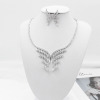 Set for bride, decorations, angel wings, necklace, universal earrings, accessory, European style, diamond encrusted, wedding accessories