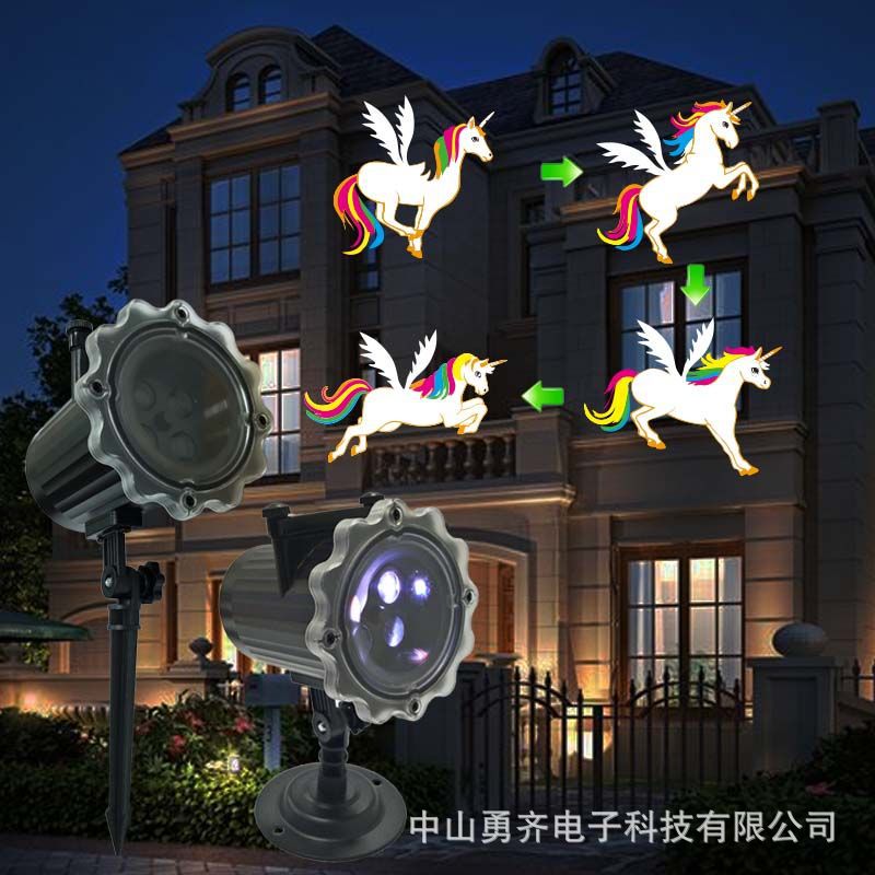 不退色彩卡插卡动画灯 图案投影灯 圣诞万圣装饰灯 户外草坪灯