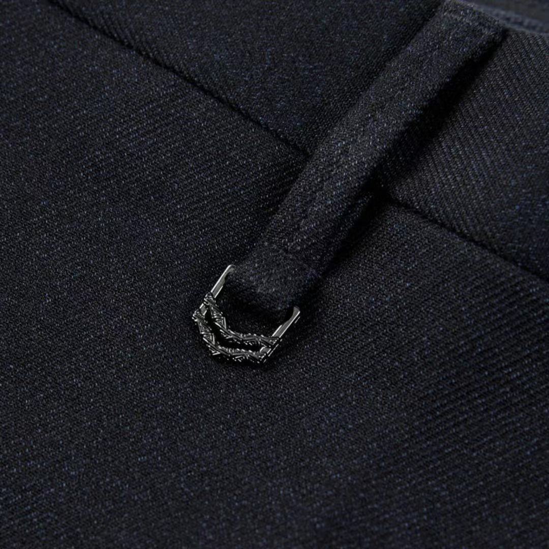 Men Slim Professional Straight Leg Business Casual Dress Suit Simple Clean Color Micro Elastic Pants_voghion.com