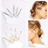Retro universal set, golden hairgrip, bangs, hair accessory, European style, simple and elegant design