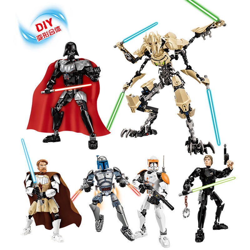 大號積木人偶兼容樂高星球大戰 ABS塑料拼插diy合體兒童益智玩具