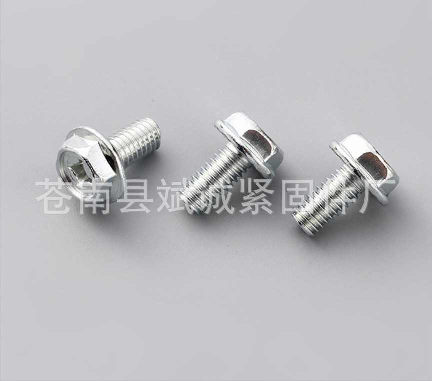 4.8级镀锌带防滑齿法兰十字螺丝 GB碳钢法兰面外六角螺栓m4M5M6M8