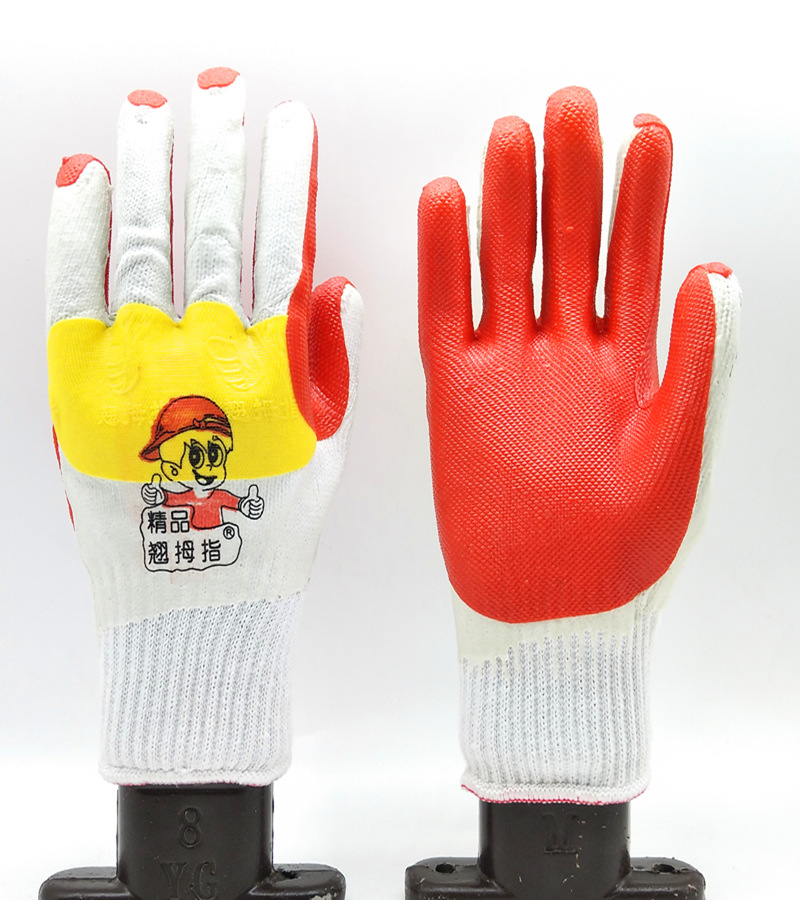 批发加强翘拇指胶片手套 橡胶防割手套 重工建筑工业防护劳保手套