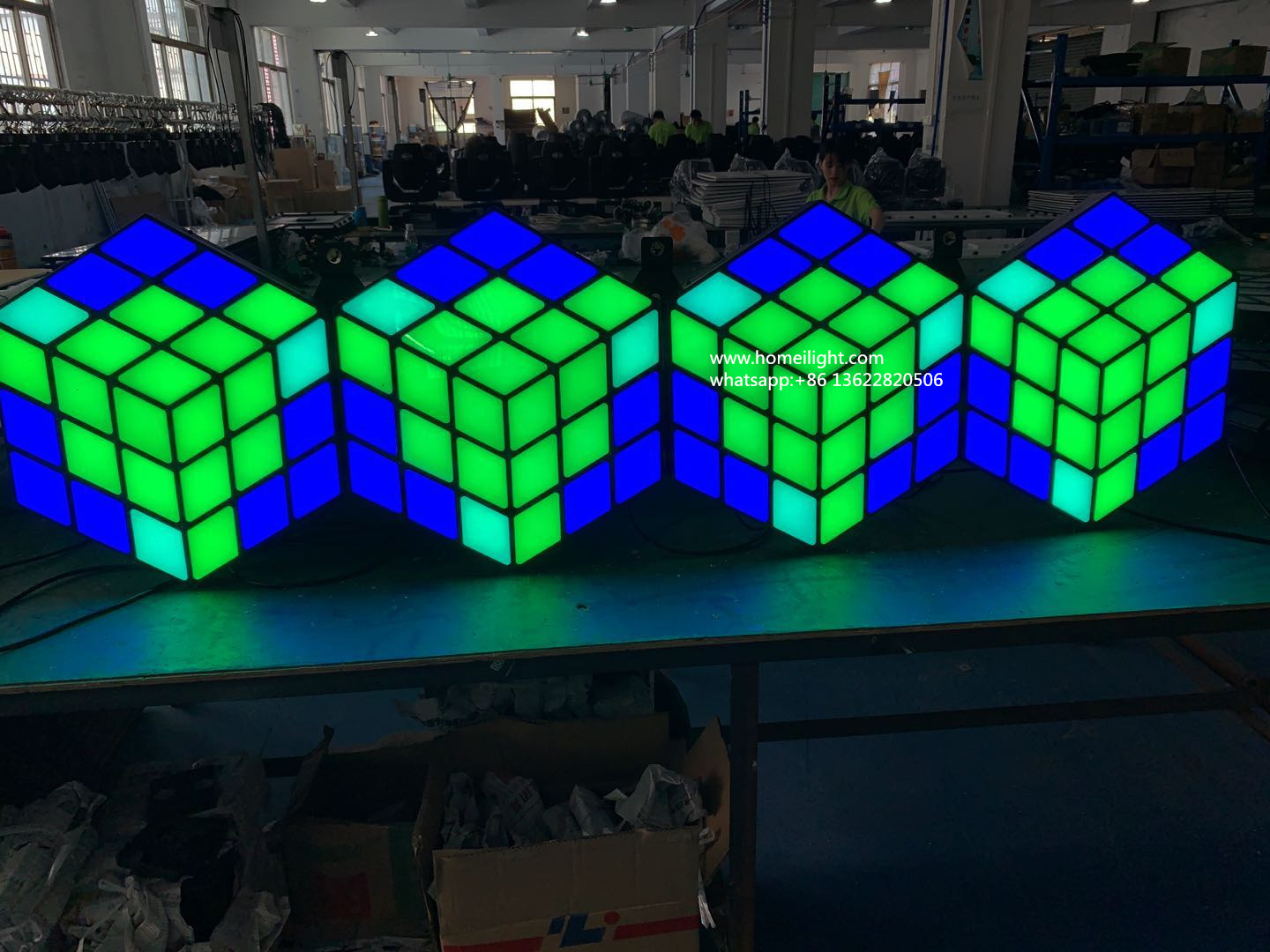 LED 3D magic cube wall26_副本