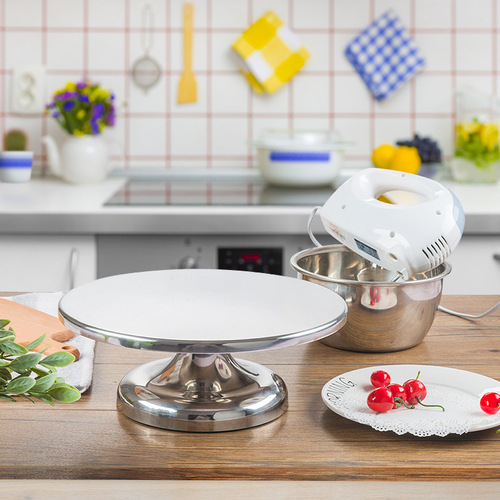 Factory direct sales stainless steel metal decorating turntable, decorating table, cake turntable 30cm baking tool, long speed