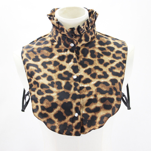 Fake collar Detachable Blouse Dickey Collar False Collar Pop leopard bow fake collar pleated turtleneck sweater with collar