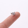 Zirconium, earrings stainless steel, piercing, with snowflakes, Korean style