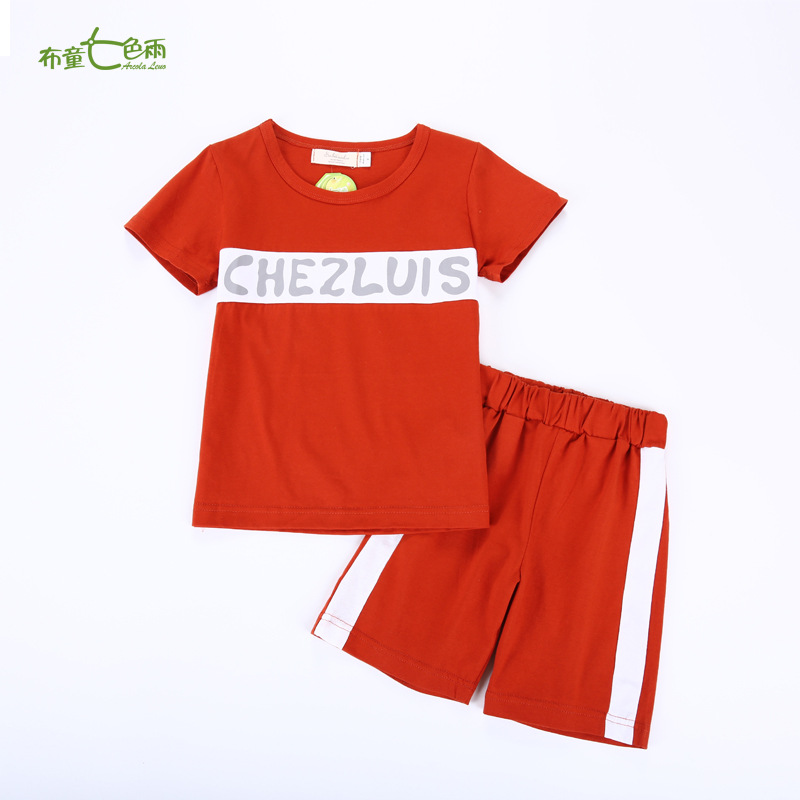 2019 summer new pattern Children Set Children Boy Korean Edition Two piece set Short sleeved Children's clothing On behalf of