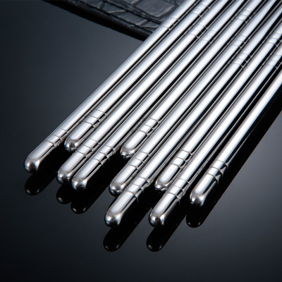 厂家批发304不锈钢筷子方形纯色防烫防滑家用酒店餐具套装