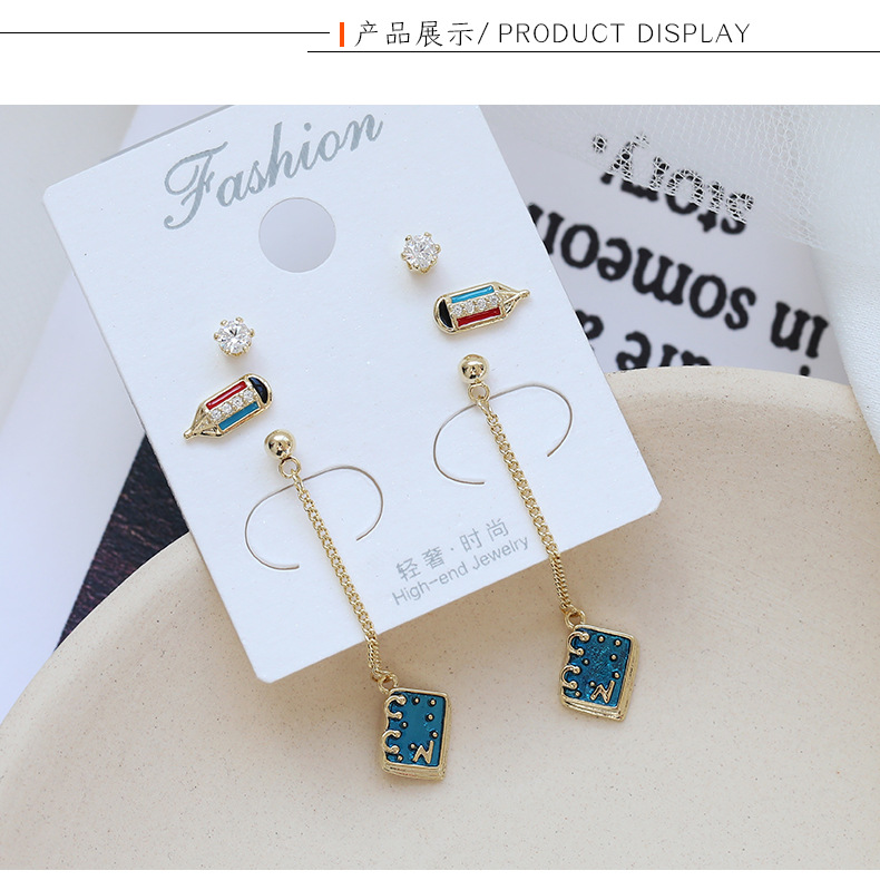 Geometric Six-piece Earrings Female Simple Wild S925 Silver Needle Earrings display picture 1